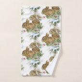 Bunnies en vogel in Sneeuwkersthanddoekset Bad Handdoek (Handdoek)