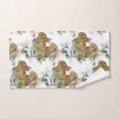 Bunnies en vogel in Sneeuwkersthanddoekset Bad Handdoek (Handdoek)