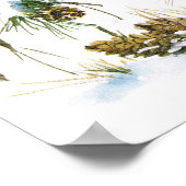 Bunnies en vogels genieten van een sneeuwkerstdeco poster (Hoek)