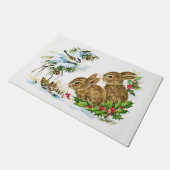 Bunnies en vogels genieten van sneeuwdeuren deurmat (Schuin)