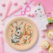 Bunnies en wortelen 10e verjaardagsfeest papieren bordje (Feest)