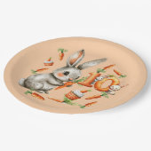 Bunnies en wortelen 10e verjaardagsfeest papieren bordje (Gekanteld)