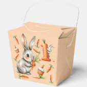 Bunnies en wortelen 1e verjaardagsfeest bedankdoosjes (Voorkant)
