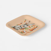 Bunnies en wortelen 1e verjaardagsfeest papieren bordje (Gebogen)