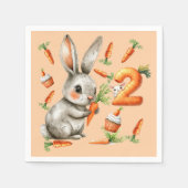 Bunnies en wortelen 2e verjaardagsfeest servet (Voorkant)