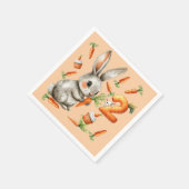 Bunnies en wortelen 2e verjaardagsfeest servet (Hoek)