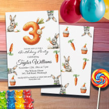 Bunnies en wortelen 3e verjaardagsfeest