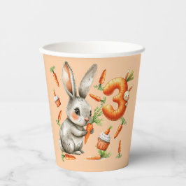 Bunnies en wortelen 3e verjaardagsfeest papieren bekers