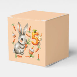 Bunnies en wortelen 5e verjaardagsfeest bedankdoosjes