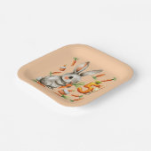 Bunnies en wortelen 5e verjaardagsfeest papieren bordje (Gebogen)