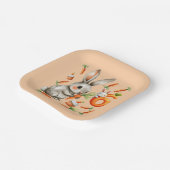 Bunnies en wortelen 6e verjaardagsfeest papieren bordje (Gebogen)