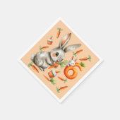 Bunnies en wortelen 6e verjaardagsfeest servet (Hoek)