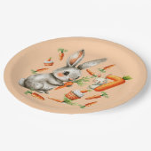 Bunnies en wortelen 7e verjaardagsfeest papieren bordje (Gekanteld)