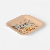 Bunnies en wortelen 8e verjaardagsfeest papieren bordje (Gebogen)