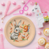 Bunnies en Wortelen 9e Verjaardag Party Paper Bord (Feest)