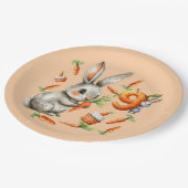 Bunnies en Wortelen 9e Verjaardag Party Paper Bord (Gekanteld)