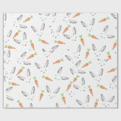 Bunnies en wortelen cadeaupapier (Vlak)