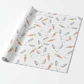 Bunnies en wortelen cadeaupapier (Uitgerold)
