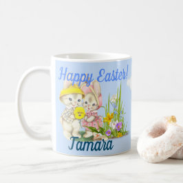  Bunnies & Flowers Happy Pasen Koffiemok