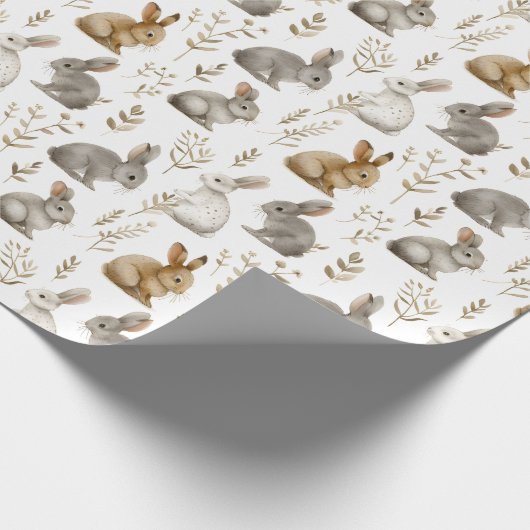 Bunnies & Foliage Wrapping Papier (Hoek)