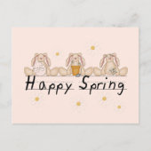 Bunnies Happy Spring T-shirts en geschenken Briefkaart (Voorkant)