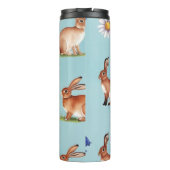 Bunnies, hazen, bluebells en madeliefjes thermosbeker (Achterkant)