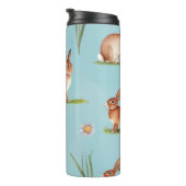Bunnies, hazen, bluebells en madeliefjes thermosbeker (Geroteerd rechts)