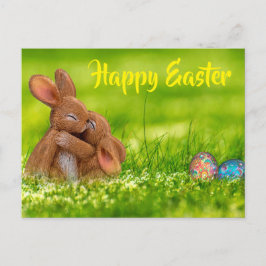 Bunnies Hugging. Vrolijk Pasen. Briefkaart