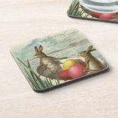 Bunnies in Boat, die van Pasen houden Bier Onderzetter (Linkerzijde)