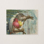  Bunnies in Boat, die van Pasen houden Legpuzzel (Horizontaal)