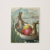  Bunnies in Boat, die van Pasen houden Legpuzzel (Verticaal)