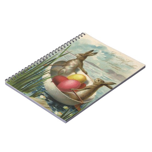  Bunnies in Boat, die van Pasen houden Notitieboek (Linkerzijde)