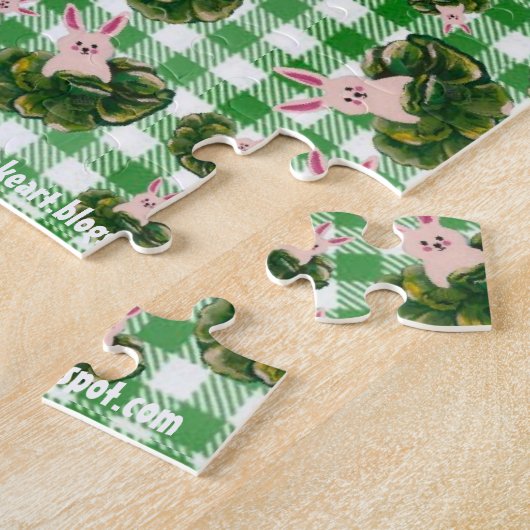 Bunnies in Cabbage Puzzle Legpuzzel (Zijkant)