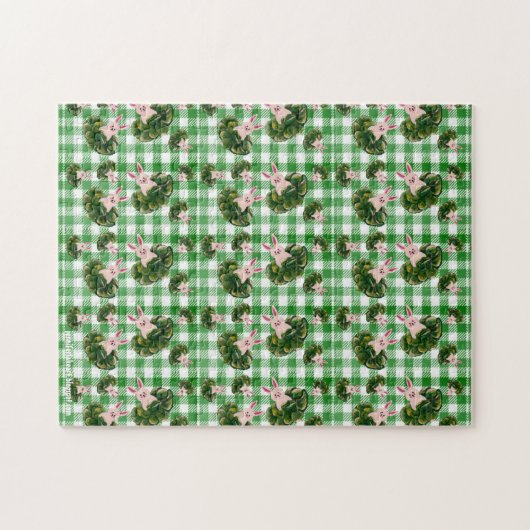 Bunnies in Cabbage Puzzle Legpuzzel (Horizontaal)