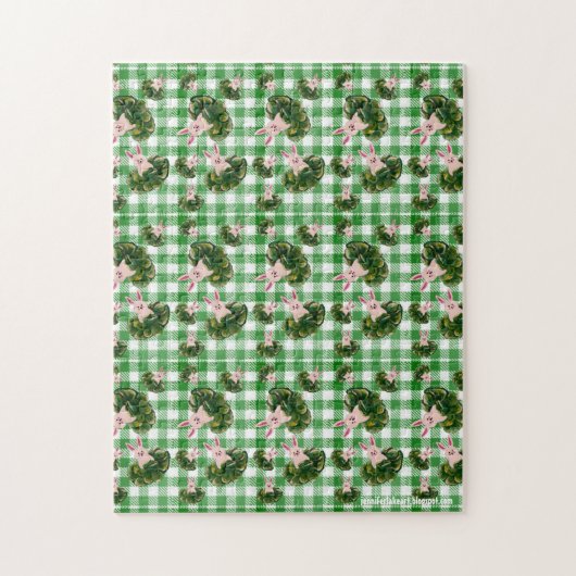 Bunnies in Cabbage Puzzle Legpuzzel (Verticaal)