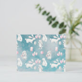 Bunnies in de hemel-Cute Animal illustratie Briefkaart (Staand voorkant)