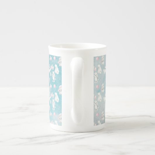 Bunnies in de hemel-Cute Animal illustratie Porselein Kop (Achterkant)