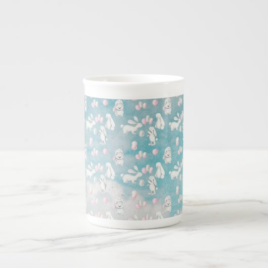 Bunnies in de hemel-Cute Animal illustratie Porselein Kop (Voorkant)