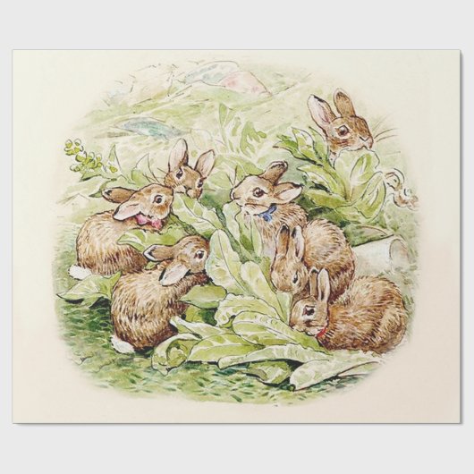 Bunnies in de sla Patch door Beatrix Potter Cadeaupapier (Vlak)