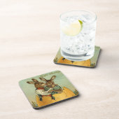 Bunnies in een gouden ei,  Victoriaans Pasen Bier Onderzetter (Rechterzijde)