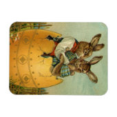 Bunnies in een gouden ei,  Victoriaans Pasen Magneet (Horizontaal)