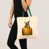 Bunnies in een gouden ei,  Victoriaans Pasen Tote Bag (Voorkant (product))
