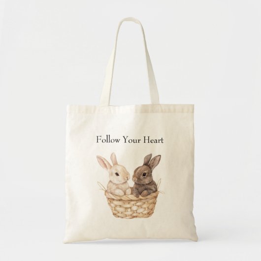 Bunnies in een mand tote bag (Voorkant)
