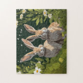 Bunnies in een veld legpuzzel (Verticaal)