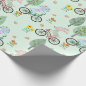 Bunnies in het park cadeaupapier (Hoek)