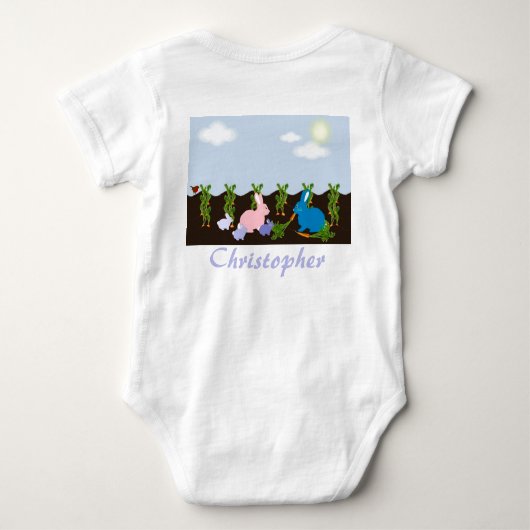 Bunnies in het veld romper (Achterkant)