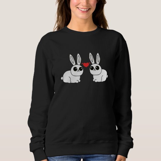 Bunnies in Love Cool Summer Schattig Rabbit Trui (Voorkant)