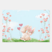 Bunnies in Love Wrapping Paper Flat Sheet Set van (Voorkant)