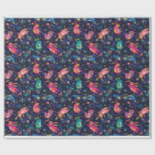 Bunnies in ruimtegelpapier cadeaupapier (Vlak)