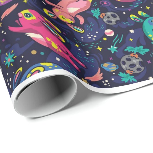 Bunnies in ruimtegelpapier cadeaupapier (Rol Hoek)